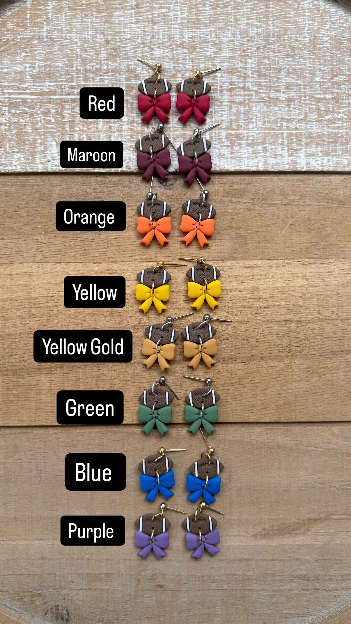 Dangle Differ Football + Bow Dangle (Different Color Options) – Made With Love, Lauren